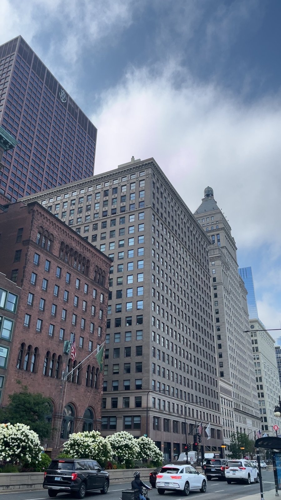 Chicago architecture along a city street